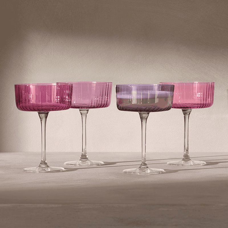 Gems Set of 4 Champagne/Cocktail Glasses, 230ml, Garnet