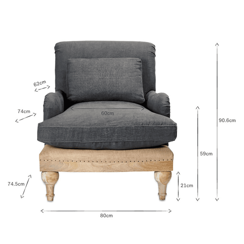 Abe Armchair, Charcoal