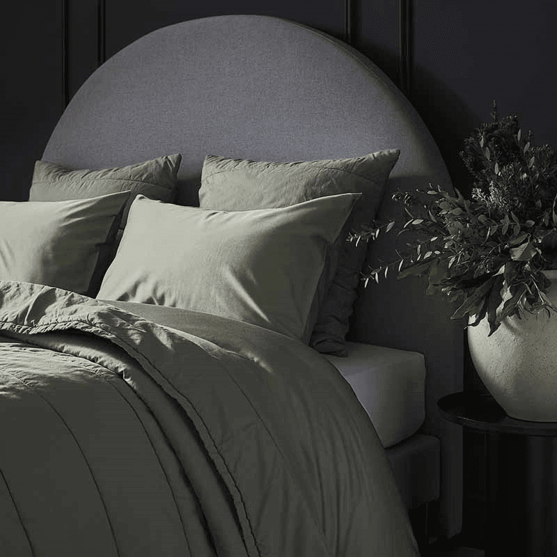Luxe Cotton Pair of Standard Pillowcases, Moss
