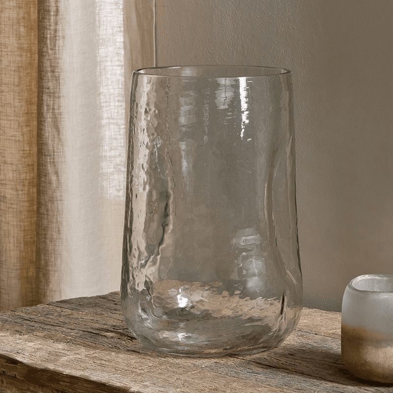Kotri Recycled Glass Organic Shape Vase, H28cm, Clear