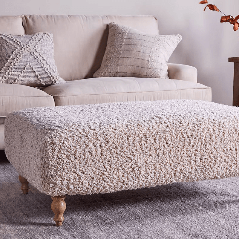 Otas Teddy Ottoman, Off White