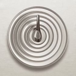 Image showing the Soie Tressee Dinner Plate, Platinum product.