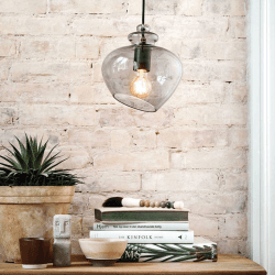 Image showing the Grace Large Glass Pendant, H30cm, Smoke product.
