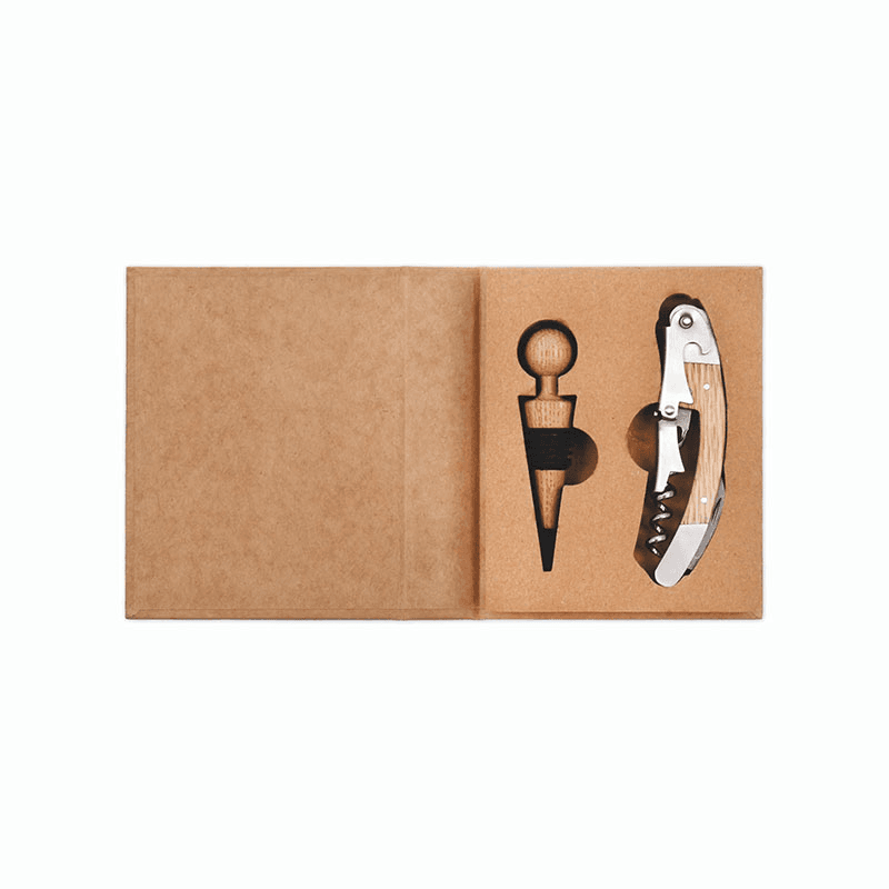 Bottle Opener and Stopper Set, Oak