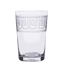 Image showing the Greek Key Set of 6 Crystal Tumblers, 260ml, Clear product.