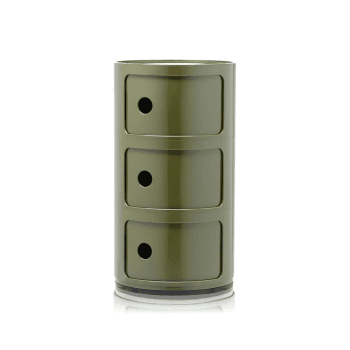 Image showing the Componibili 3 door cabinet, H59 x W32 x D32 cm, Green product.
