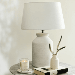 Image showing the Camber Bottle Table Lamp, H49cm, White Cloud Grey product.