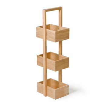 Image showing the Mezza 3 tier caddy, H84 x W22 x D26cm, Oak product.