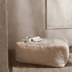 Image showing the Sheepskin Sheepskin Oblong Pouffe, Pearl product.