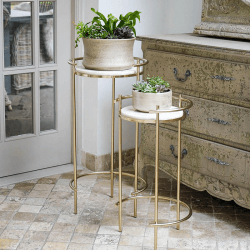Image showing the Opulence Set of 2 Nested Side Tables, H72cm, Gold product.