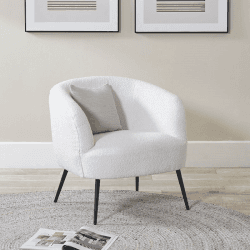 Image showing the Siena Boucle Accent Chair, White product.