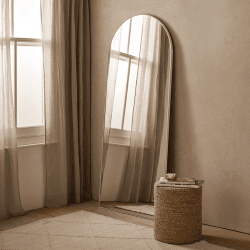Image showing the Chiltern Fine Metal Floor Arch Mirror, White product.