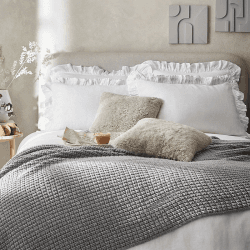 Image showing the Curly Sheepskin Cushion, 40 x 40cm, Oatmeal product.