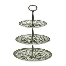 Image showing the Regal Peacock 3 Tier Cake Stand, H35 x W26.5 x D26.5cm, Green product.