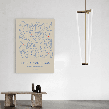 Image showing the Flores Nocturnas 01 Acoustic Panel, 57 x 80cm, Blue product.