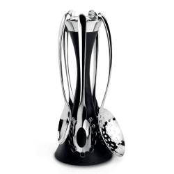 Image showing the Signature 6 piece utensil set with black stand, Stainless Steel product.