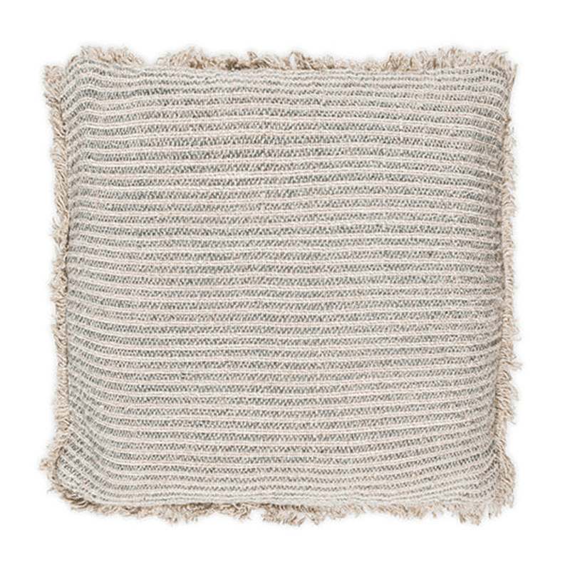 Gili Linen Cushion Cover, 50 x 50cm, Dark Green & Natural