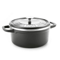 Image showing the Featherweights Non-Stick Casserole with Lid, 22cm, Black product.