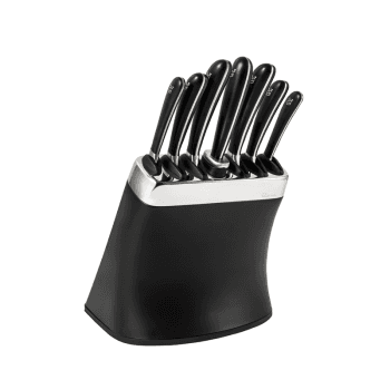 Image showing the Signature Knife Block Set with 6 Knives & Steel Sharpener, Black product.