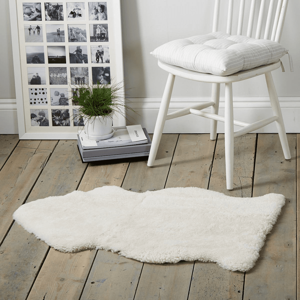 Sheepskin rug, W60 x L90cm, Pearl