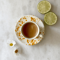 Image showing the Splatter Espresso Cup & Saucer, D6.5cm, Burnt Orange product.