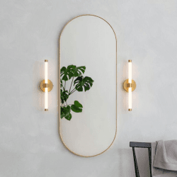 Image showing the Fine Edge Oval Mirror, 40 x 100 cm, Gold product.
