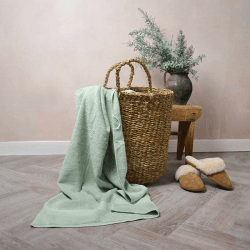 Image showing the Organic 600gsm The Bath Sheet, 70 x 140cm, Sage Green product.