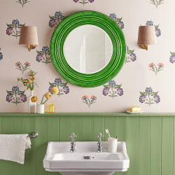 Image showing the Portal Mirror, 80 x 60cm, Harlequin Green product.
