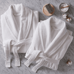 Image showing the Barnes Set of couples bathrobes, White product.