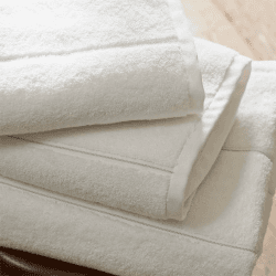 Image showing the Super-Soft Ecoloom Stripe Hand Towel, 50 x 90cm, White/Grey product.
