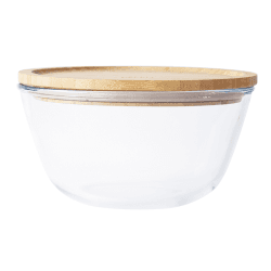 Image showing the Glass Bowl With Bamboo Lid, 2.6L, Clear product.