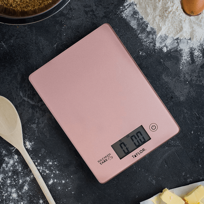 Touchless TARE Digital Dual Kitchen Scales, 5KG, Rose Gold