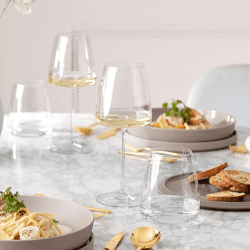 Image showing the MetroChic Set of 2 White Wine Glasses, 125ml, Clear product.
