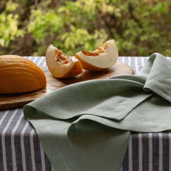 Image showing the Linen Set of 4 Napkins, 45cm x 45cm, Sage Green product.