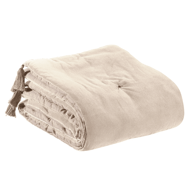 Elise Bed Runner Pompons, 80 x 180cm, Grege