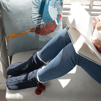 Image showing the Pheasant Knitted Statement Cushion product.