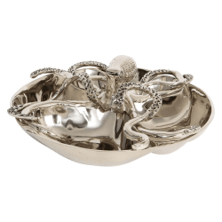 Image showing the Octopus Four section server, H10 x W38 x D38cm, Nickel Plated Aluminium product.