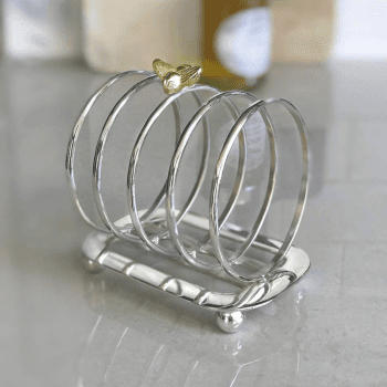 Image showing the Bee Toast rack, H12 x W8 x L12cm, Silver product.