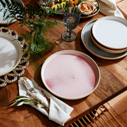 Image showing the Minerals Set of 4 Dinner Plates, D26.5cm, Rose Quartz product.