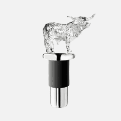 Image showing the Highland Cow Silver Plated Bottle Stopper, 8.5 x 4.5cm, Silver product.