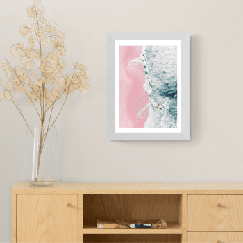 Image showing the Ingrid Beddoes, Sea of love II Framed Art Print, White product.