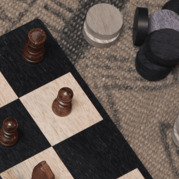 Image showing the Mango Wood chess & draughts, 7 x 20 x 40cm, Mango Wood product.