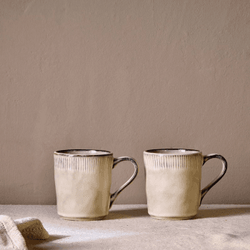 Image showing the Malia Set of 2 Mugs, 380ml, Cream product.