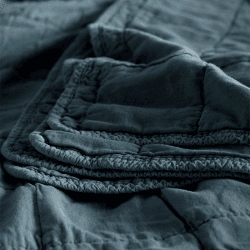 Image showing the Finn Cotton Quilted Throw, 230 x 260cm, Darkest Spruce product.