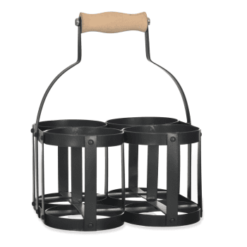 Image showing the Milk bottle holder, H23.5 x D17.7 x W17.3cm, Carbon/Cream product.