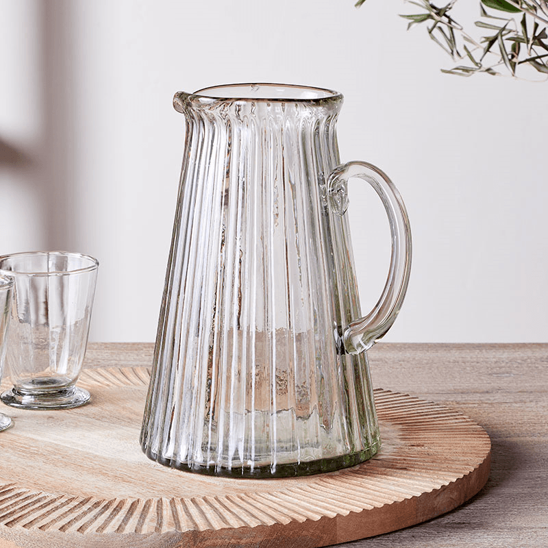 Minati Ribbed Glass Jug, 2.5L, Clear