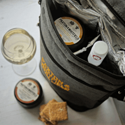 Image showing the Cheese & Wine Cool Bag, Grey product.
