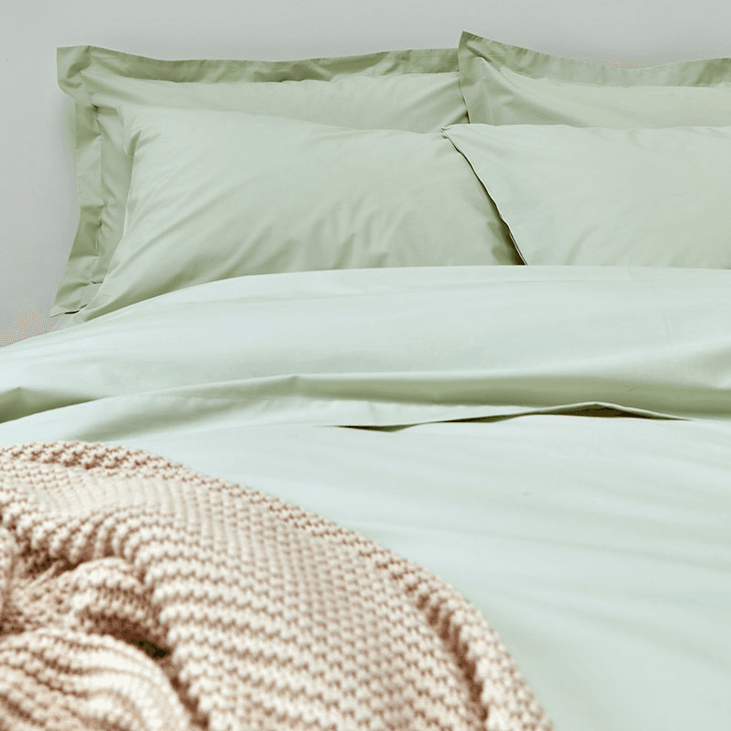200TC Organic Fitted Sheet, Double, Sage