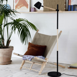 Image showing the Theo Floor Lamp, H130.5cm, Black product.