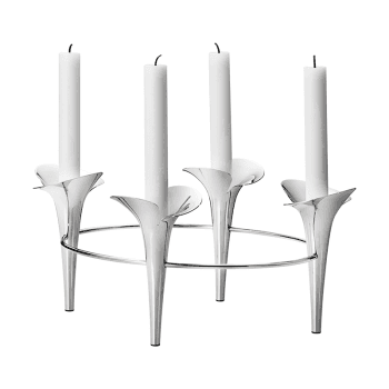 Image showing the Bloom Botanica Candleholder, H15 x W34 cm, Silver product.